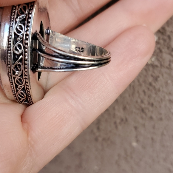 New Pink Brecciated Mookaite 925 Silver Ring. - Picture 12 of 12